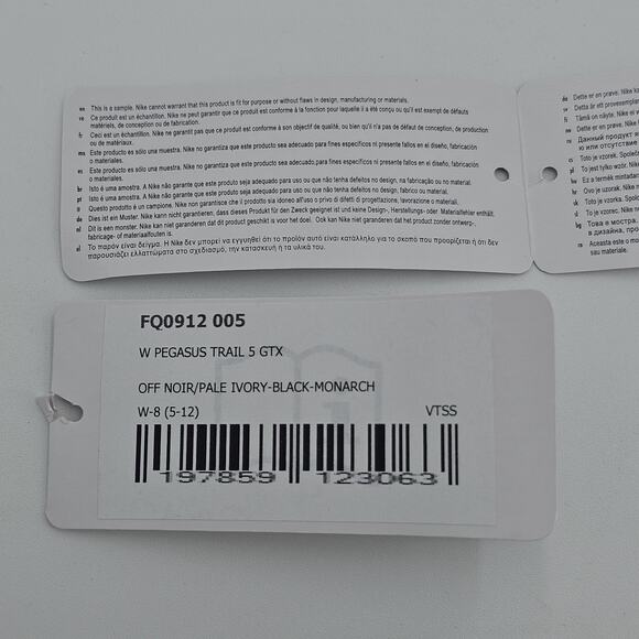 Nike Womens 8 Pegasus Trail 5 Gore-Tex running shoe Ivory Black Monarch - Picture 15 of 15